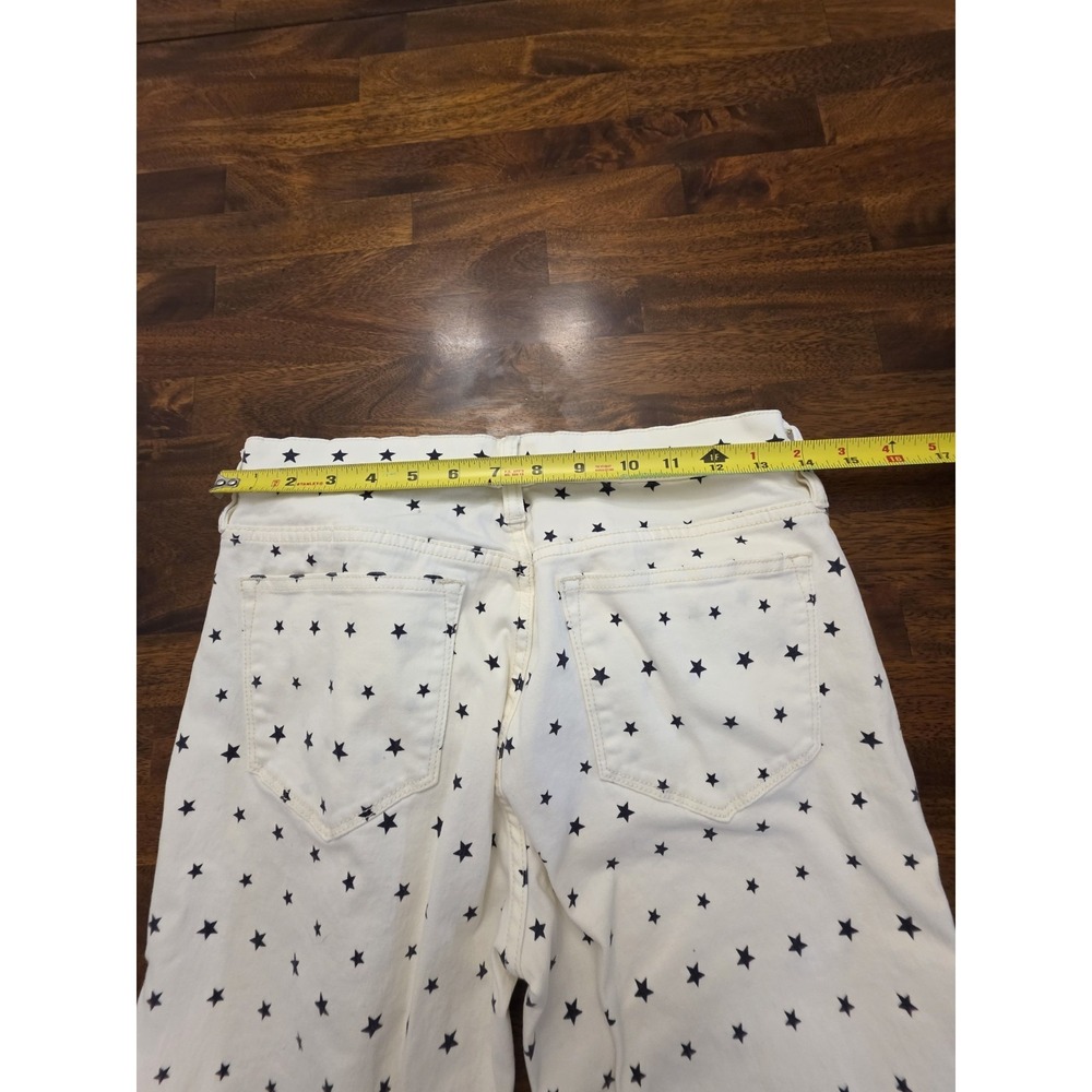 J Crew‎ Women's Jeans Toothpick Size 30 White Stars Stretchy Y2k Genx Genz - Picture 9 of 14